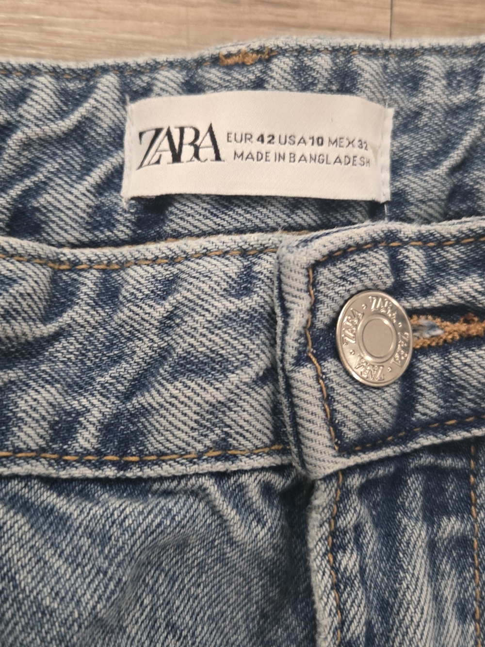 Zara Wide Leg Cargo Jeans Light Wash Size 10 Utility Y2K - Picture 3 of 3